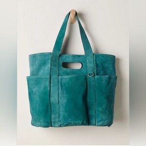 Free People Suede Caravan Tote NWT Pine